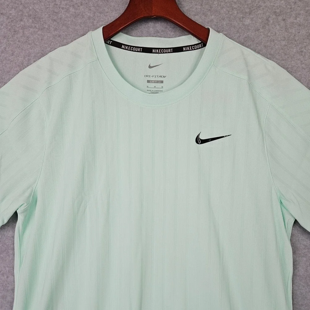 NikeCourt Dri-FIT ADV Slam Mens Tennis Top Mint Green HM6710-353 Medium New